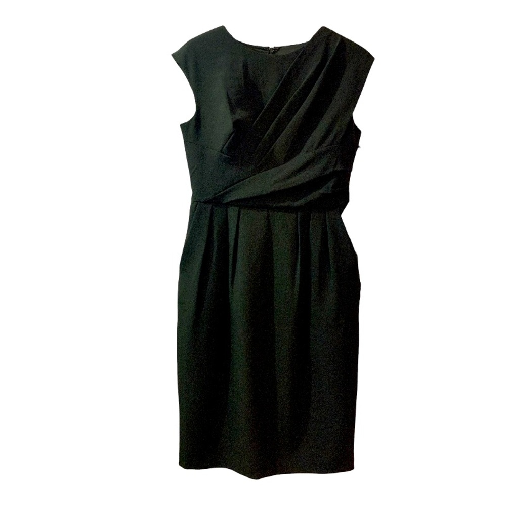 Adrianna Papell NEW Pleated Side Sheath Dress Black 10 Wedding Church Funeral